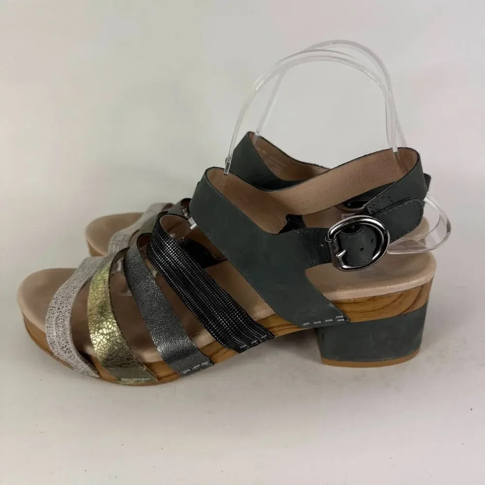 Dansko Maribeth Sandal Women's 9.5 Multicolor Leather Hook & Loop Open Toe